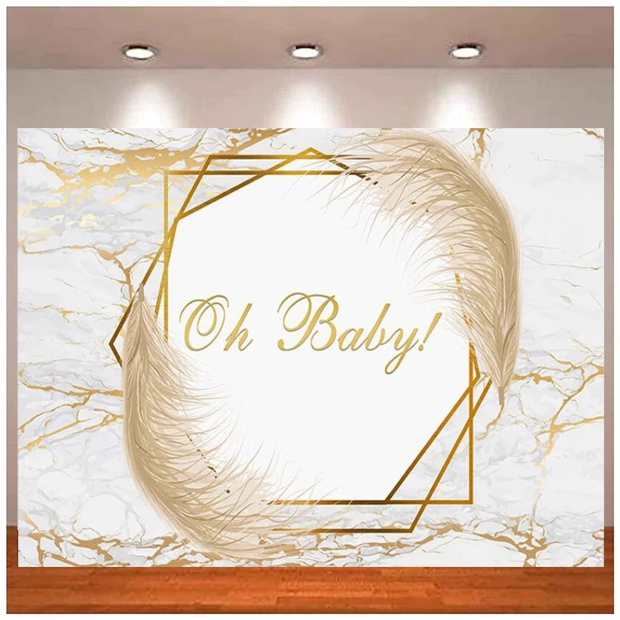 Photography Backdrop Oh Baby Abstract Party Marble Textured Baby Shower Photo Booth Background Decorations Studio Accessories