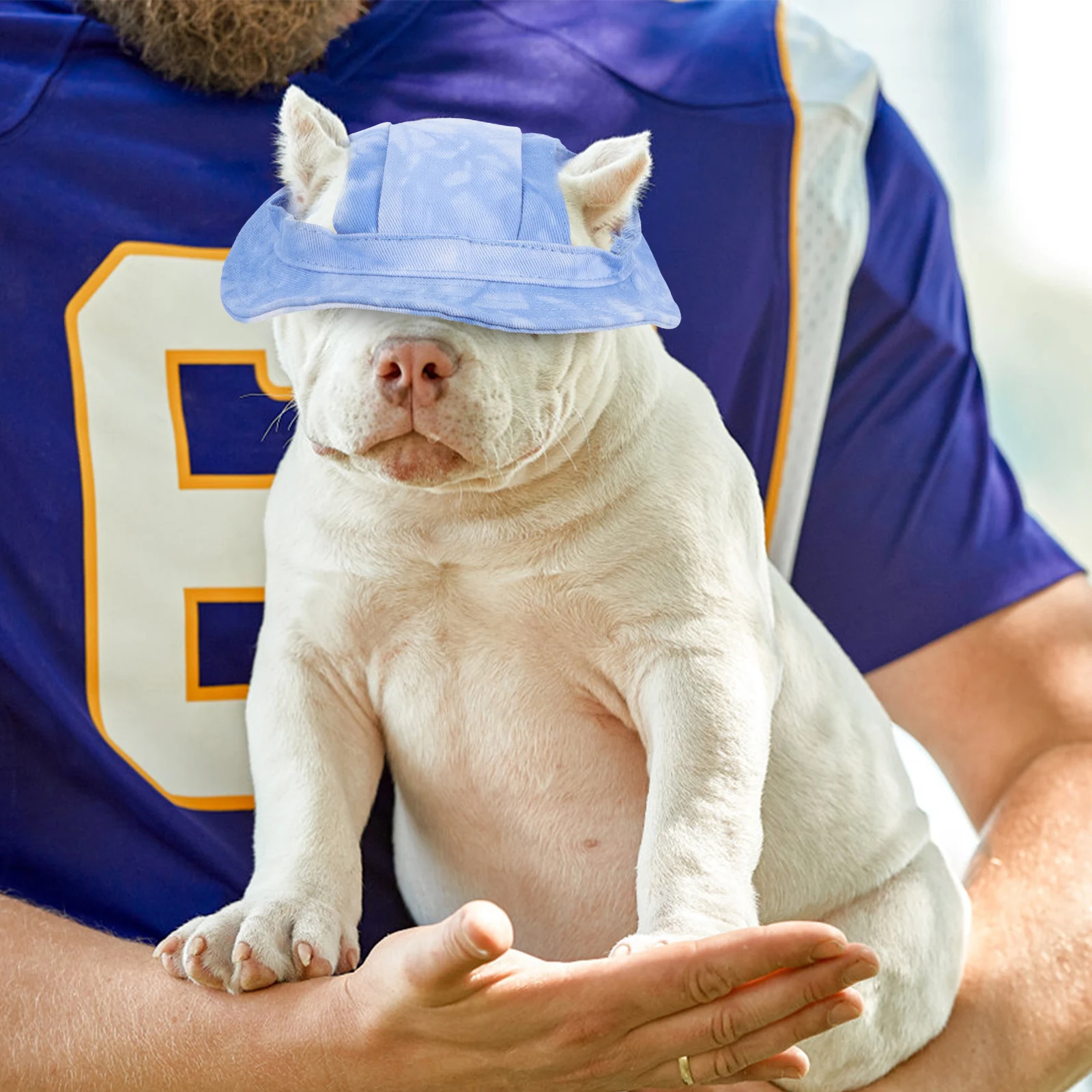 

Dog Bucket Hat Cotton Adjustable Ear Hole Pet Outdoor Sun Shade Cap Puppy Sun Protection Cap for Dogs Sun-Shade Hats