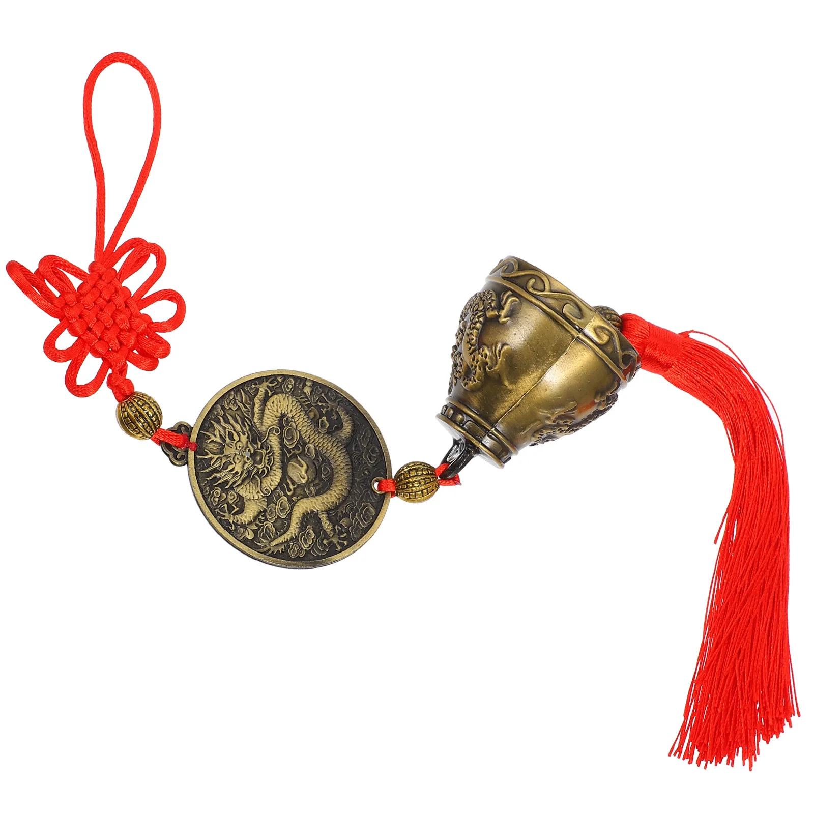 

Copper Wind Chime Car Pendant Chinese Knot Decor Copper Door Wind Chime Home Decoration Lucky Charm Brass Hanging