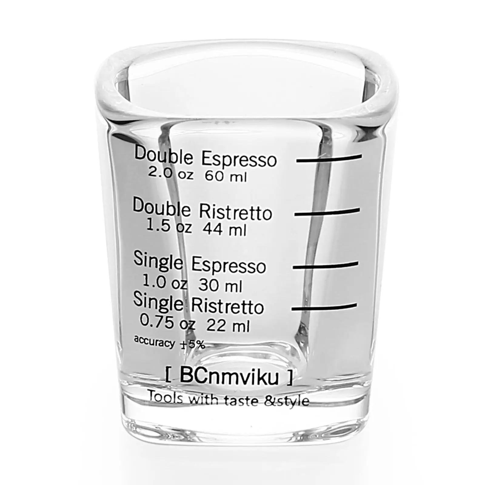2xEspresso Shot Glasses Measuring Cup Liquid Heavy Glass for Baristas 2oz