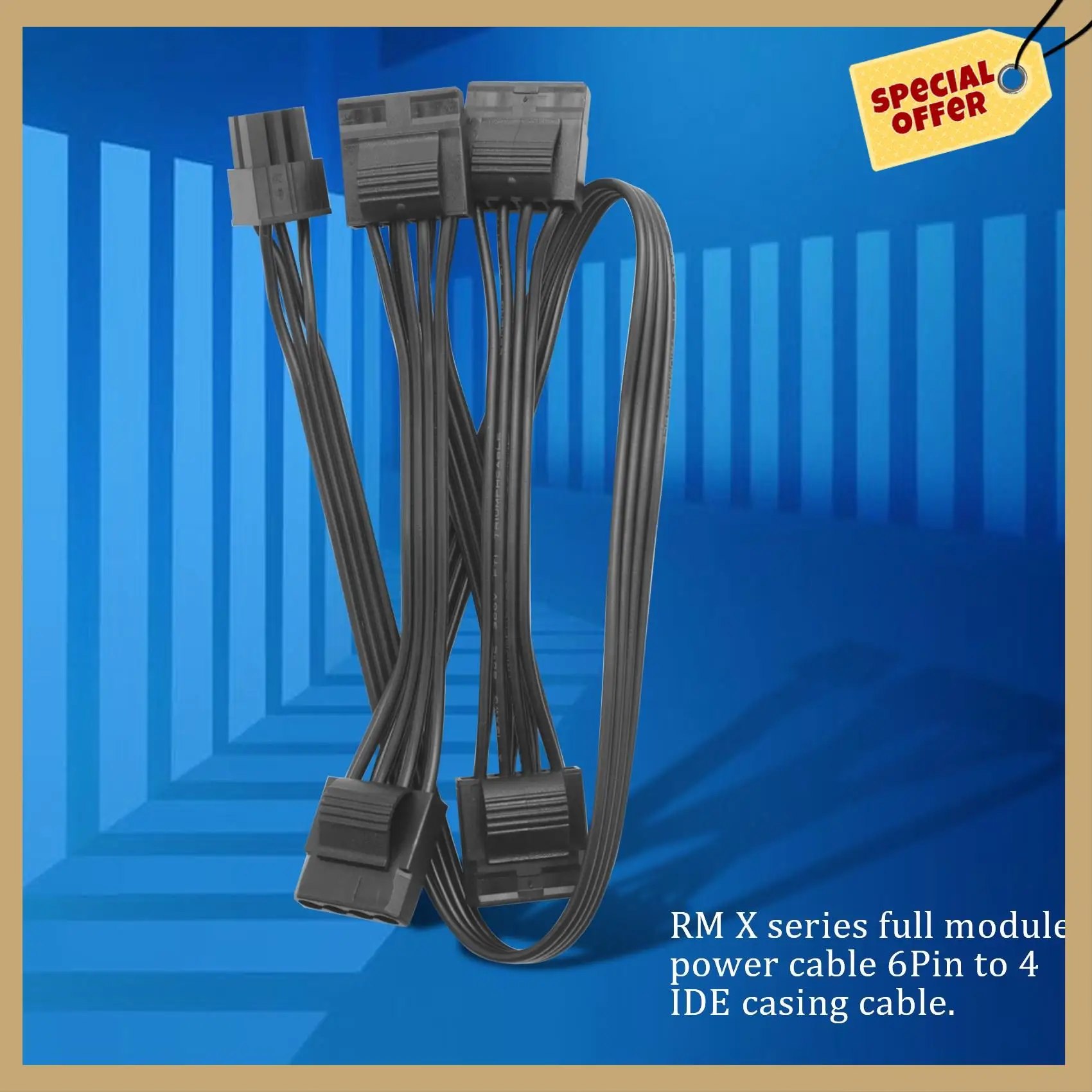 

Stable Performance-IDE 4Pin Modular Power Supply Cable For Corsair RM1000X RM550X 650X 750X 850X 6Pin To 4 IDE Cable
