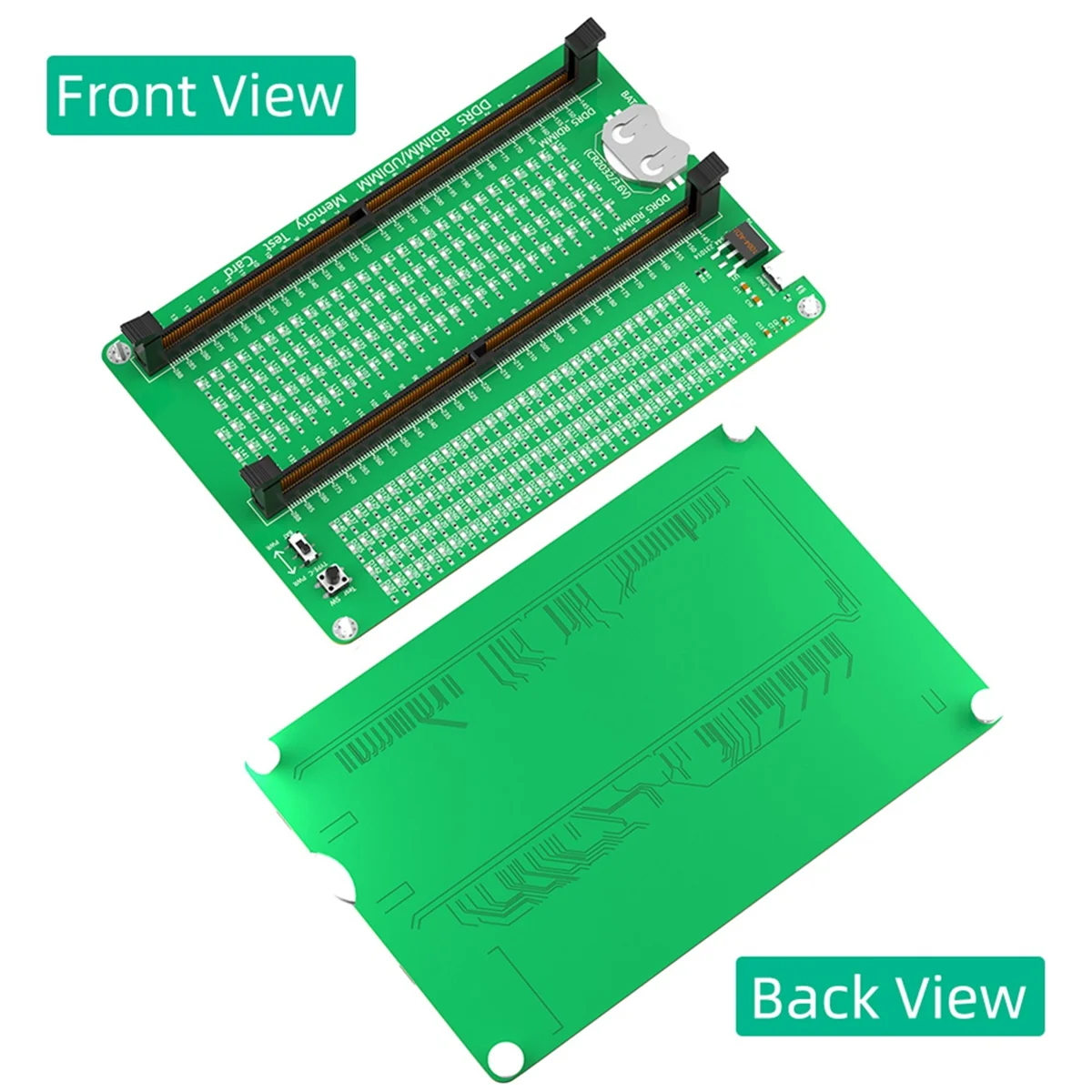 DDR5 RDIMM/UDIMM Memory Tester DDR5 Memory Test Card with LED Indicators for Desktop Computer