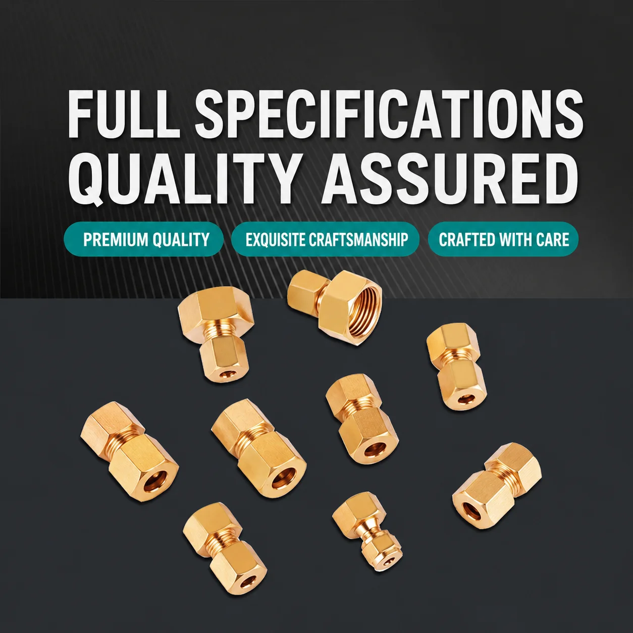 Internal thread card sleeve straight joint copper tube oil tube card sleeve joint 4 6 8 10 12mm-1/8 1/4 3/8 1/2