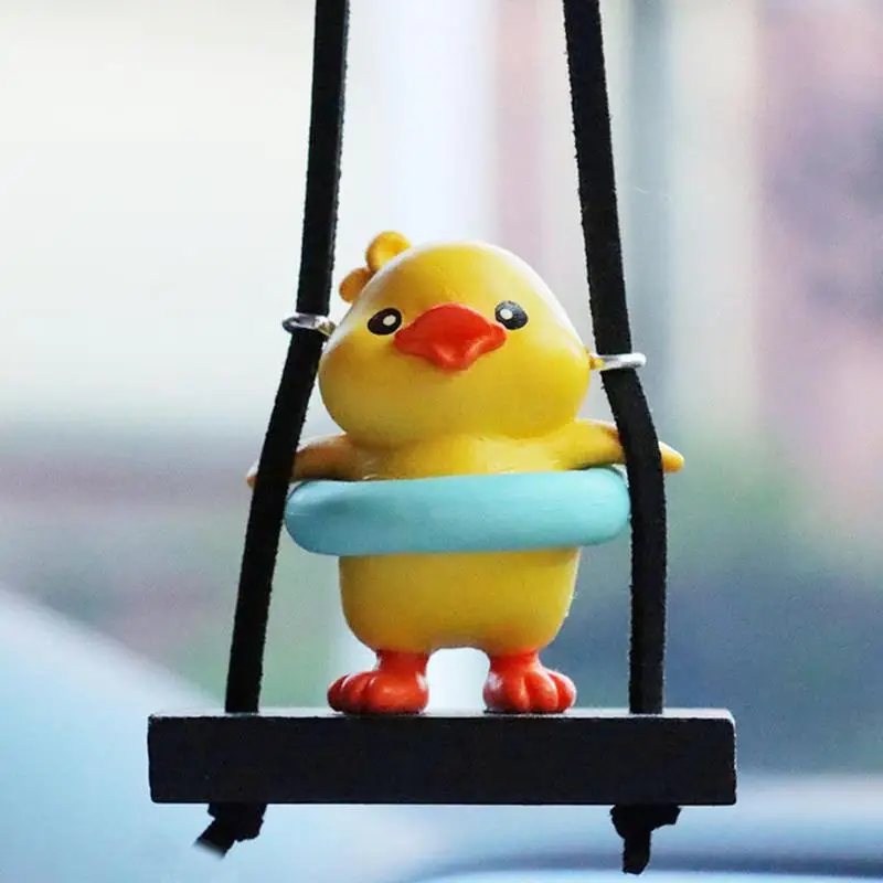 Cool Swing Duck Car Pendant Cute Swing Duck Car Pendant With Funny Raincoat Cute Raincoat Swinging Duck Car Pendant For Living