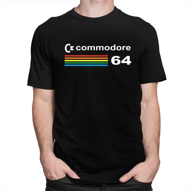 Custom Commodore 64 Computer T Shirt Men Short-Sleeve Computer Geek Nerd Tee Tops 100% Cotton Slim Fit Tshirt Merch