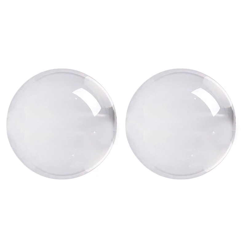 2 Pcs Transparent Color Glass Crystal Ball Healing Sphere Photography Props Ball Decor, 30Mm & 50Mm