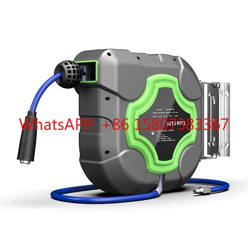 New design Manual automatic, retractable garden hose reel water air hose reels with hose nozzle quick connector/