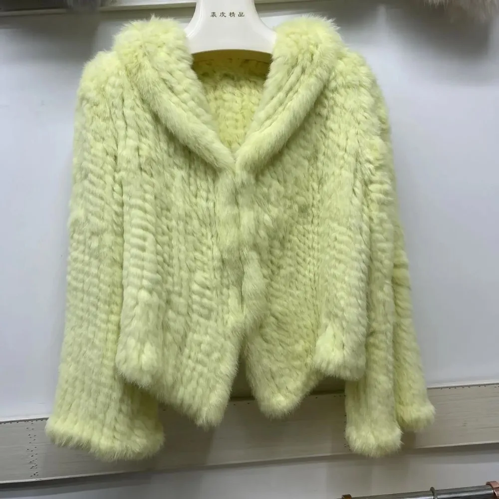 جديد فضفاض دليل نسج جودة الشارع ارتداء الخريف الشتاء سترة الفرو الطبيعي المرأة معطف فرو الأرنب الحقيقي مقنعين مضيئة الأكمام معطف