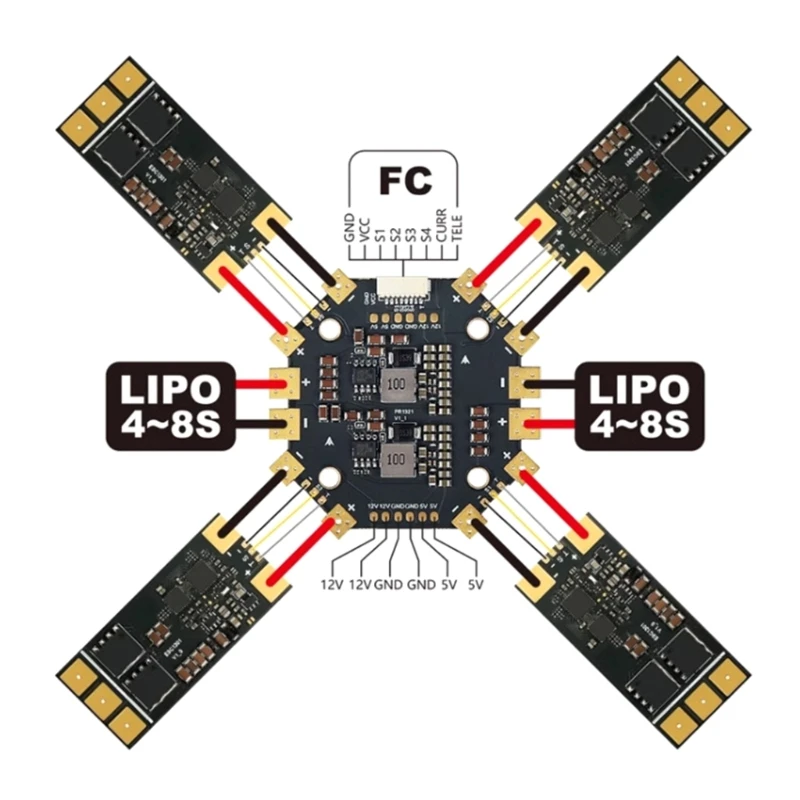 Efficient 400A Battery Power Distribution Board for Various Multirotors Aircraft Improve Flight Efficiency and Stability 41QA