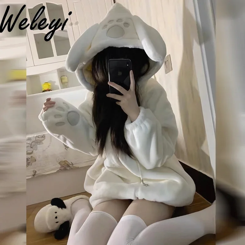 

Autumn and Winter New Cute Lamb Wool Fleece Jacket Student Korean Style Loose Women's Fleece Thickened Cotton-padded Coat Female