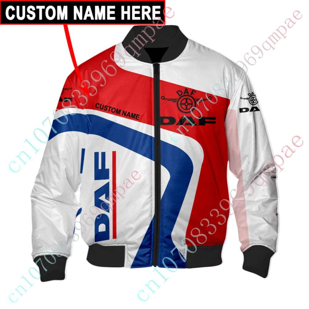 DAF Jackets For Men's Clothing Harajuku Parkas Bomber Jacket Thick Coats Techwear Baseball Uniform 3D Windbreaker Custom Logo