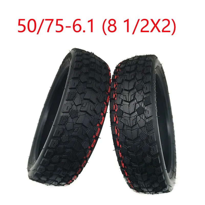 2Pcs 8.5 Inch 50/75-6.1 (8 1/2x2) Off-Road Tubeless Vacuum Tire with Gas Nozzle 8 1/2*2 Scooter Tyre for Xiaomi M365