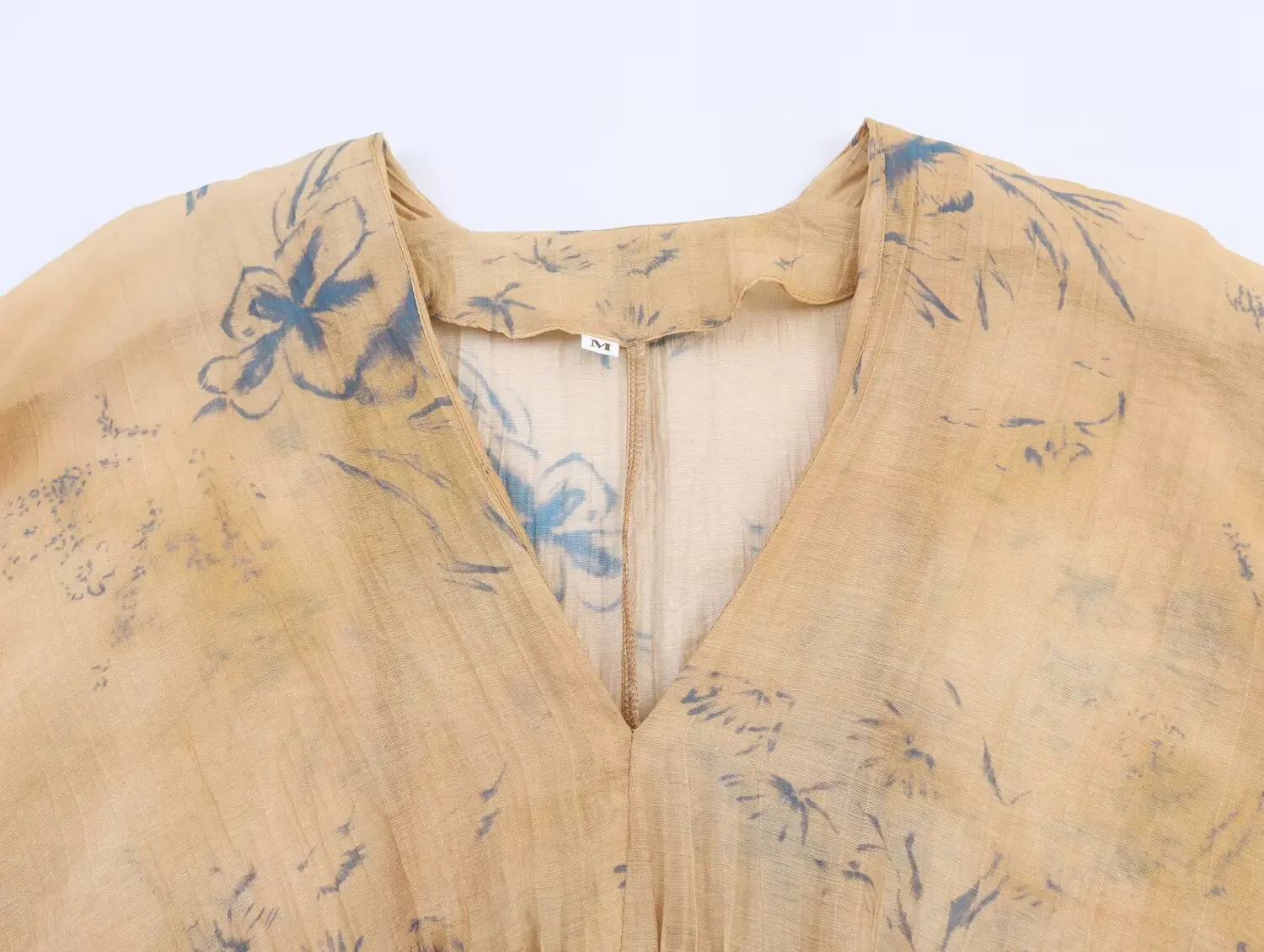 2025 New Women's Clothing European and American Style Fashion Temperament Chinese Style Series Printed V-Neck Top