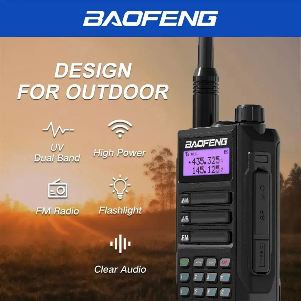 2pcs Baofeng UV-16 MAX Walkie Talkie 10 KM Military 10W Powerful Waterproof VHF UHF CB Ham Dual Band Two Way Radio USB-C Charger - view 4