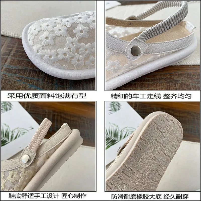 2026 Women Closed Toe Mesh Fisherman Sandals Lightweight Lace Breathable Women Soft-soled Shoes Outdoor Fairy Flat Casual Shoes view 5