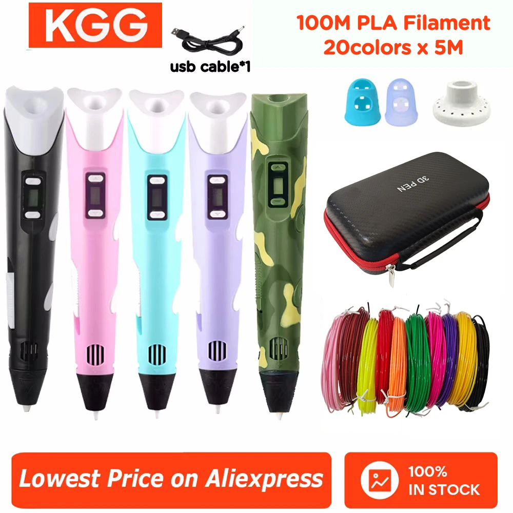 قلم طباعة رسم ثلاثي الأبعاد مع شاشة LCD متوافقة مع ألعاب خيوط PLA آمنة للأطفال هدية عيد الميلاد وأعياد الميلاد #1