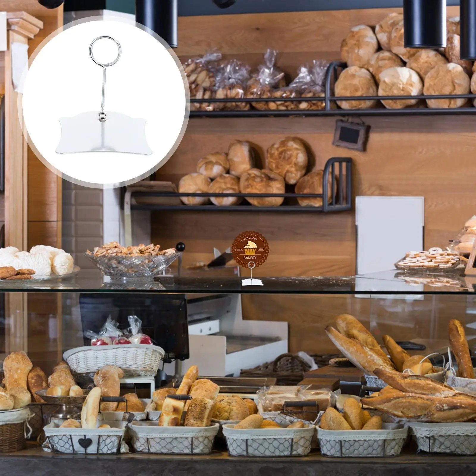 5 Stück Silber 5 cm Preisschild-Clips für Bäckerei, Geschäft, Supermarkt, Etiketten-Display-Halter, Lebensmittel-Schild, Rack, Schreibtisch-Ordner-Tag