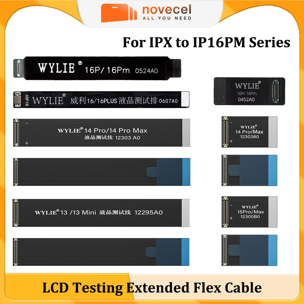 WYLIE 1PC LCD Screen Display Test Flex Cable For iPhone 13 Mini 14 15 16 17Pro Max Touch Digitizer Extension Testing Flex Repair