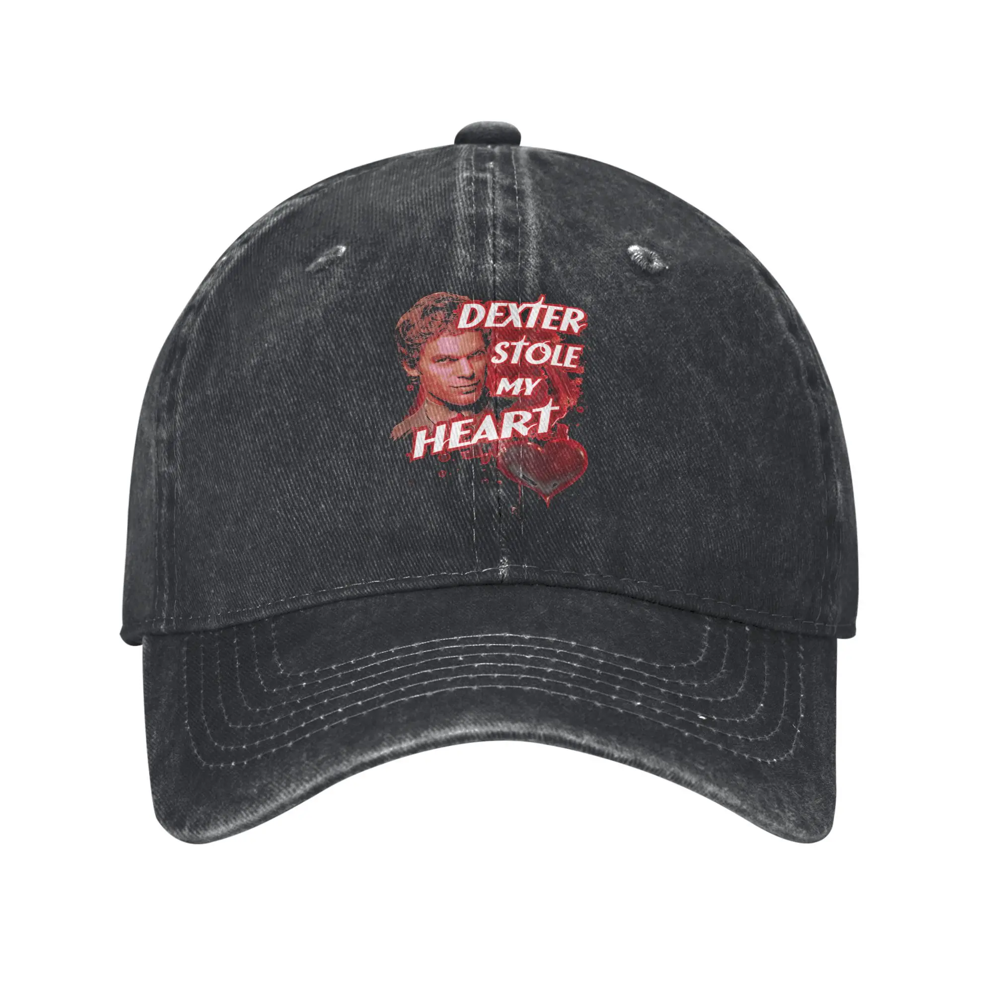 

Bloody Heart Dexter Morgan Baseball Cap Distressed Denim Headwear Horror Movie Outdoor All Seasons Travel Adjustable Caps Hat