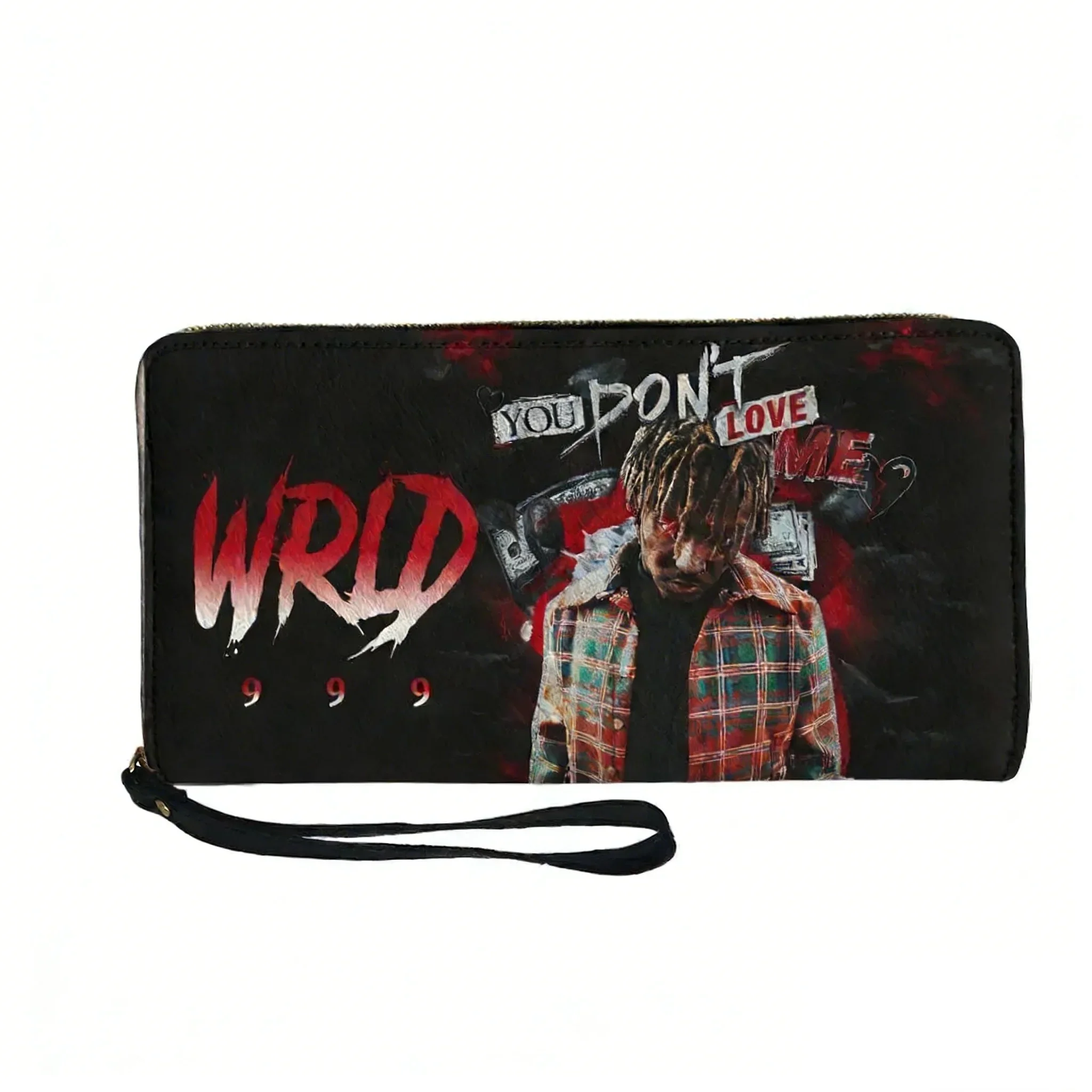 

Кошелек Juice Wrld 999 Hiphop Rapper на заказ, мужской, женский, подростковый, на молнии, длинный, с двойным принтом, портативный кошелек, подарочная сумка