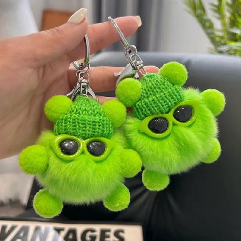 Mini Rex Rabbit  Keychain Fluffy Key Chains Trinkets Pom Pom Keychain Trinket Pompons Keychains image 5
