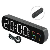 LED Display Digital Clock Multifunctional Creative AAA Batteries/plugged In 12/24H Rectangular Electronic Timer  Home Decor