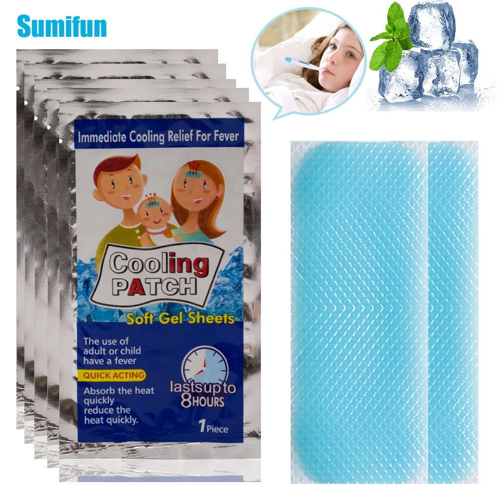 

3-10pcs Baby Fever Down Cooling Patch Low Temperature Ice Gel Pad Summer Heatstroke Headache Body Fatigue Relief Medical Plaster