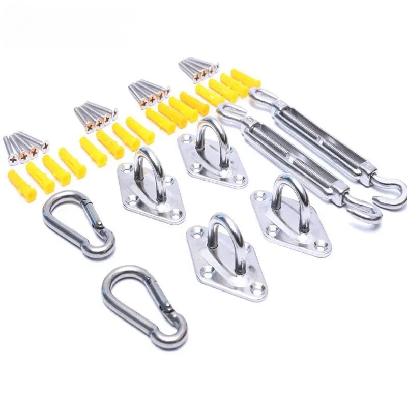 Stainless Steel Sunshade Sail Sunshade Accessories 304 Flower Basket Screw Door Buckle Set Open Body Flower Basket Bolt