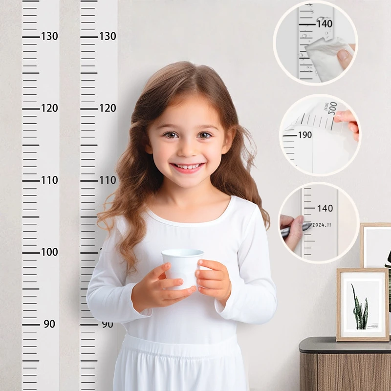  Baby Growth Height Chart Handing Ruler Wall Decor for Kids Height Measuring Ruler Waterproof Self-adhesive Height Sticker
