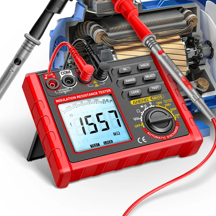 

ANENG MH15 Digital Resistance Meter Insulation Ohmmeter 6000 Count Resistor Capacitor Tester Megohmmeter High Voltage Tools