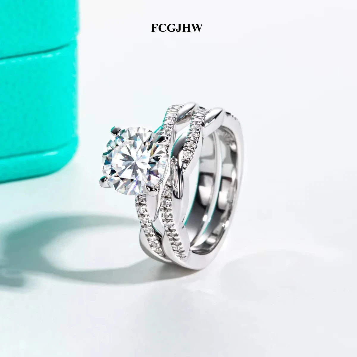 FCGJHW 3ct D Color Moissanite Wedding Bands Ring 18k Gold Plated S925 Sterling Silver Infinity Bridal Rings Set for Women 2026