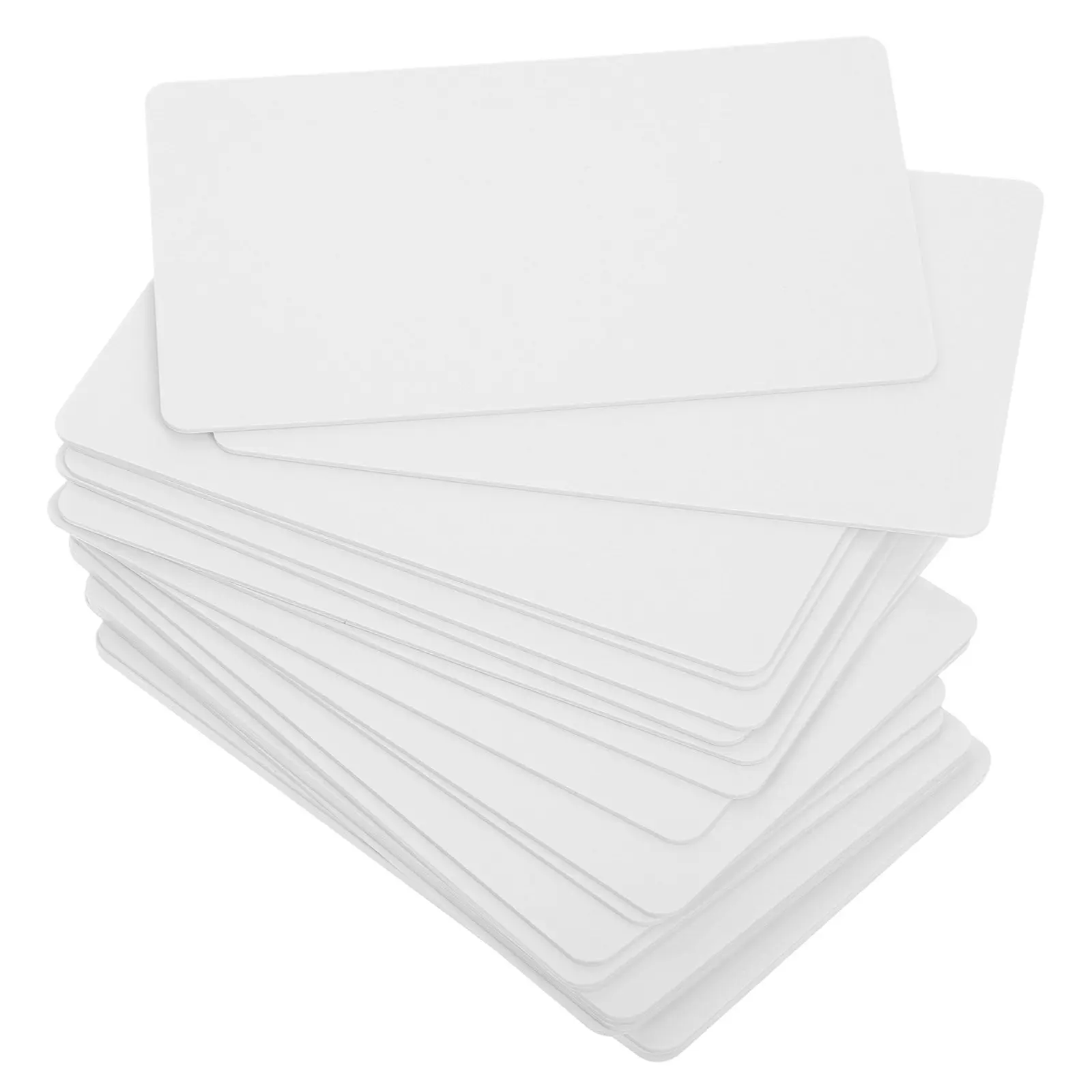 

20Pcs White PVC Blank Cards Waterproof Coated Double Sided Printable Perfect for Id Badges Library Employee Business Card