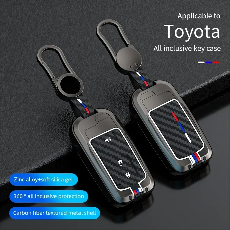 

For Toyota Camry Corolla RAV4 Highlander Avalon 2015 - 2017 Smart Control Protector Shell Holder Zinc Alloy Car Key Case Cover