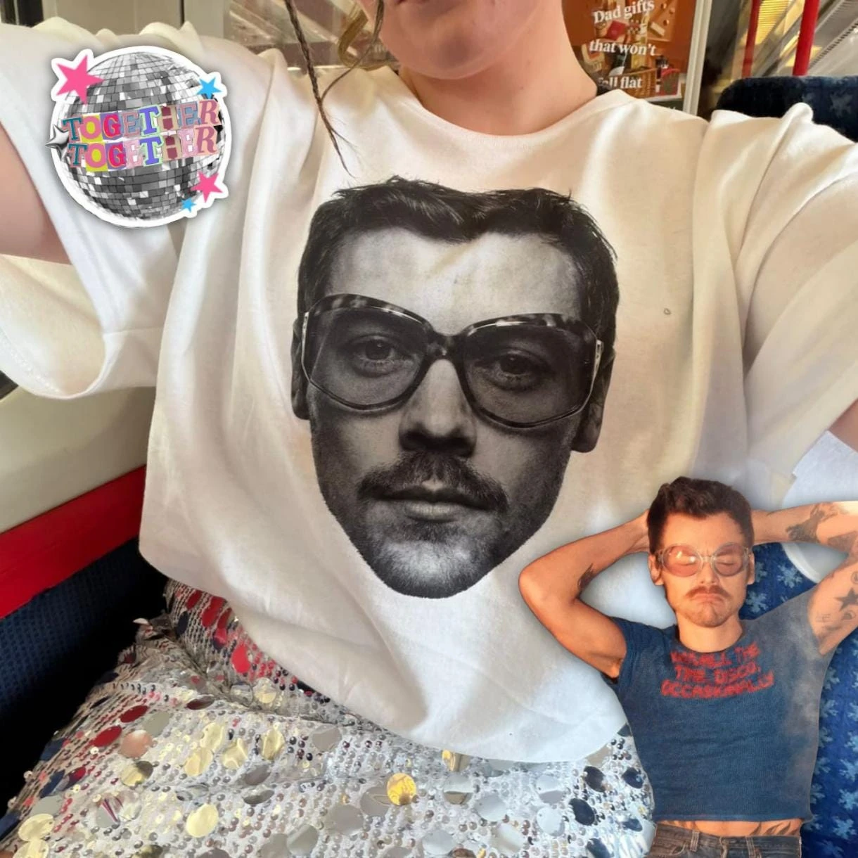 Harry Styles Brillen-T-Shirt, Vintage-Porträt-T-Shirt, 90er-Jahre Oversized-Grafik-Shirt, Pop-Musik-Konzert-Merch, Fangeschenk – Detail 6