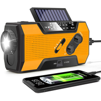 Weather Radio Emergency Multifunctional Radio FM AM WB Hand Crank Solar USB Charging 2000mAh Power Bank LED Flashlight SOS Alarm