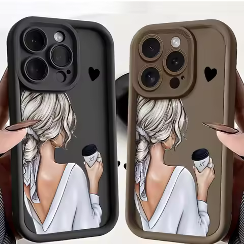 Urban Women'S Coffee Phone Case for Samsung Galaxy A73 A35 A52 A36 A24 A21s A22 A55 A25 A26 A33 A54 Soft Cover