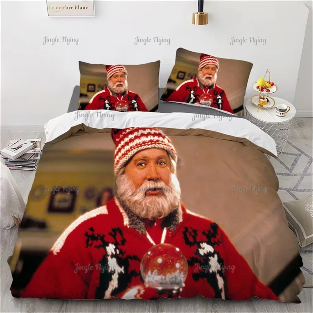 Santa Claus Three Piece Christmas Gift Bedding Comfortable And Fashionable Quilt And Pillow Cover