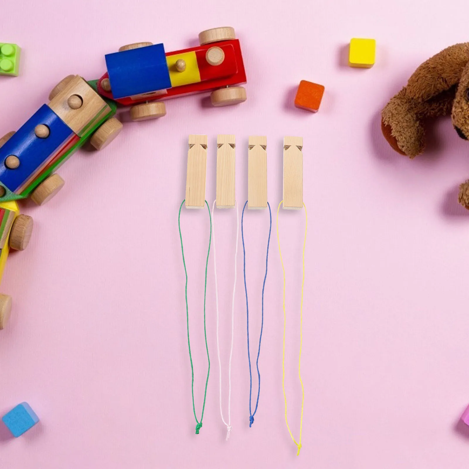 

4 Pcs Wooden Whistle Toys DIY Painting Smooth Surface Durable Kids Musical Instruments Creative Educational Toy Christmas Gift