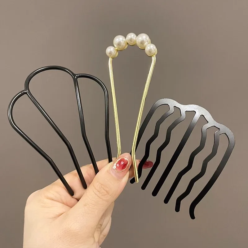Metall U-Förmigen Haar Gabel Kämme Perle Quaste Haar Sticks Haar Clip Haarnadeln Frauen Mädchen Haar Zubehör Ornament Styling werkzeug – Detail 4
