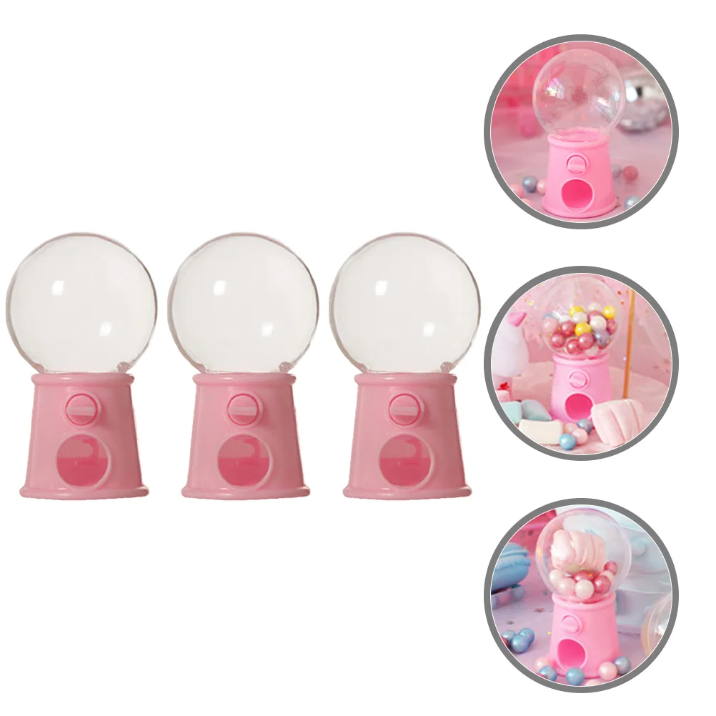 

3 Pcs Cotton Candy Toys Mini Lollipops Sugar Gumballs Machines Small Plastic Dispenser Vending