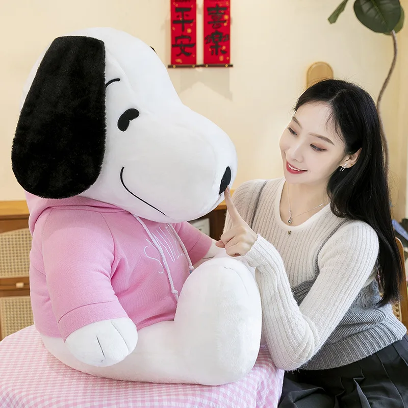 

Kawaii Snoopy Plush Toy with Big Ears in Hoodie Cute Stuffed Doll for Kids Birthday Christmas Gift Perfect for Childrens Present