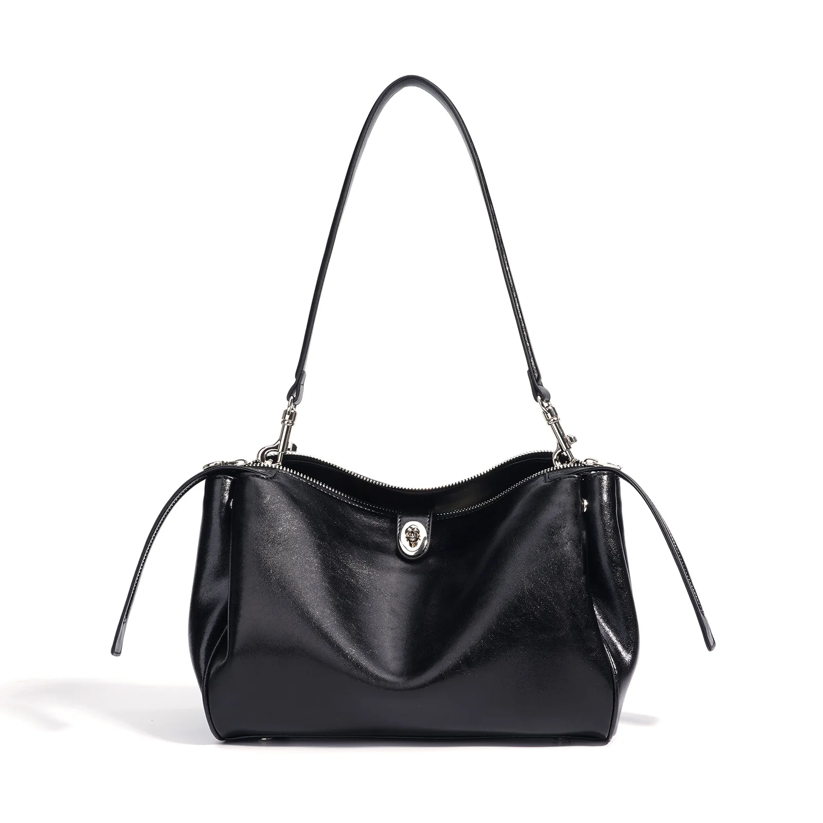 

Oil wax cowhide Tote bag 2025 new niche design large capacity vintage handheld crossbody bag fashionable ladies shoulder bag