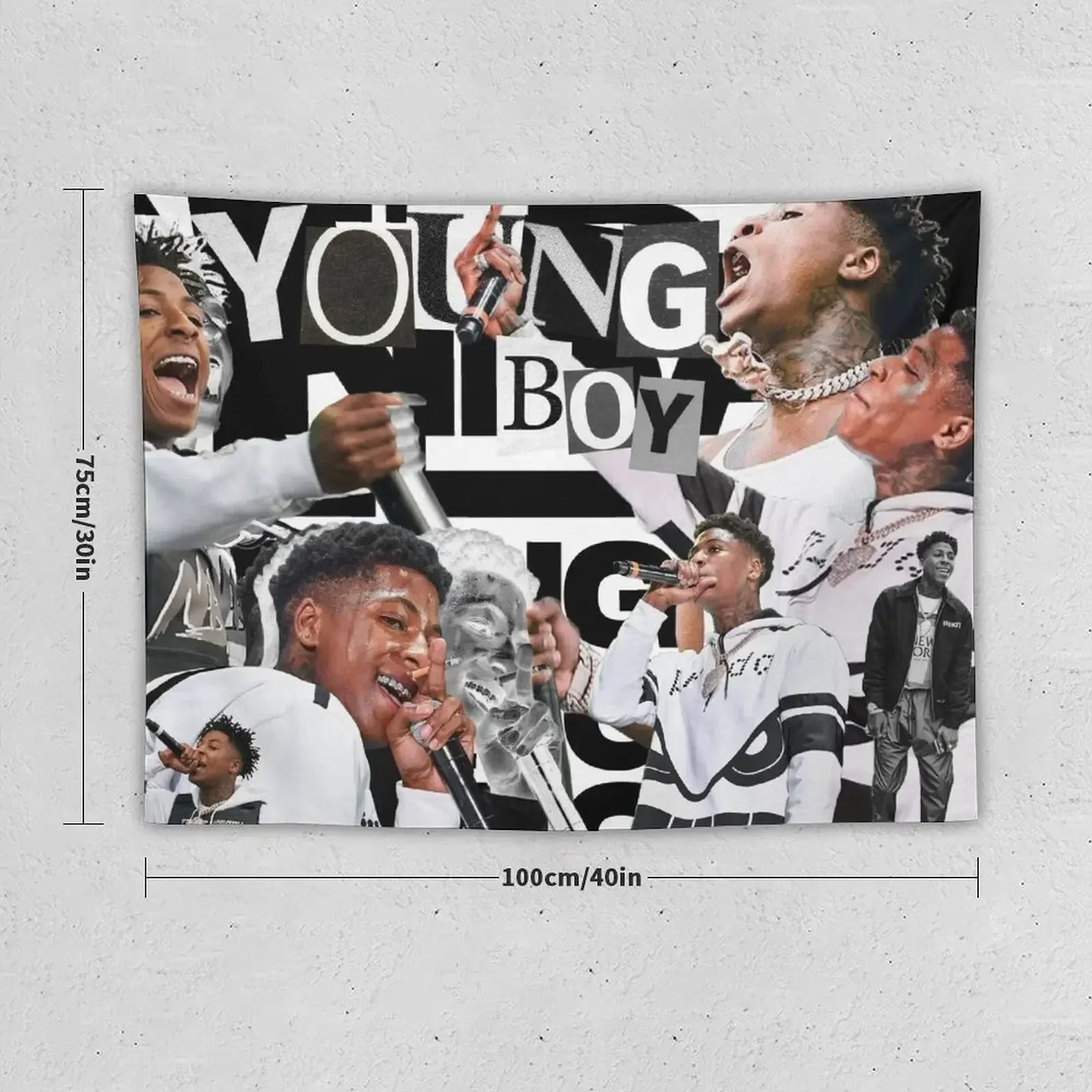 Youngboy B&W Billionaire Collage Tapestry Home Decorations Things To Decorate The Room Korean Room Decor Anime Decor Tapestry