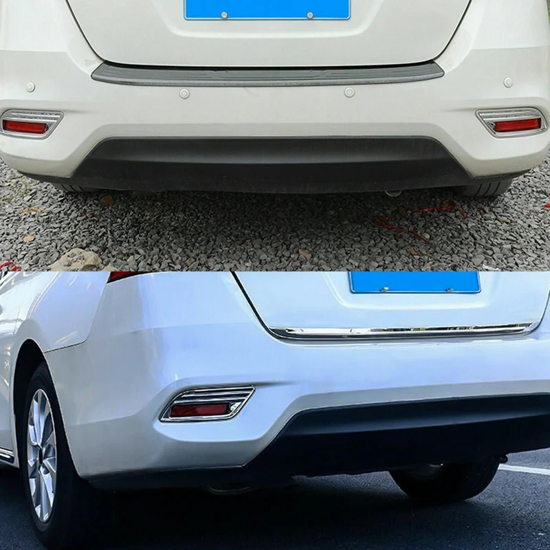 For Nissan Sentra 2016-2019 Seden Chrome Rear Bumper Fog Light Lamp Reflector Protect Cover Trim Molding Car Decoration