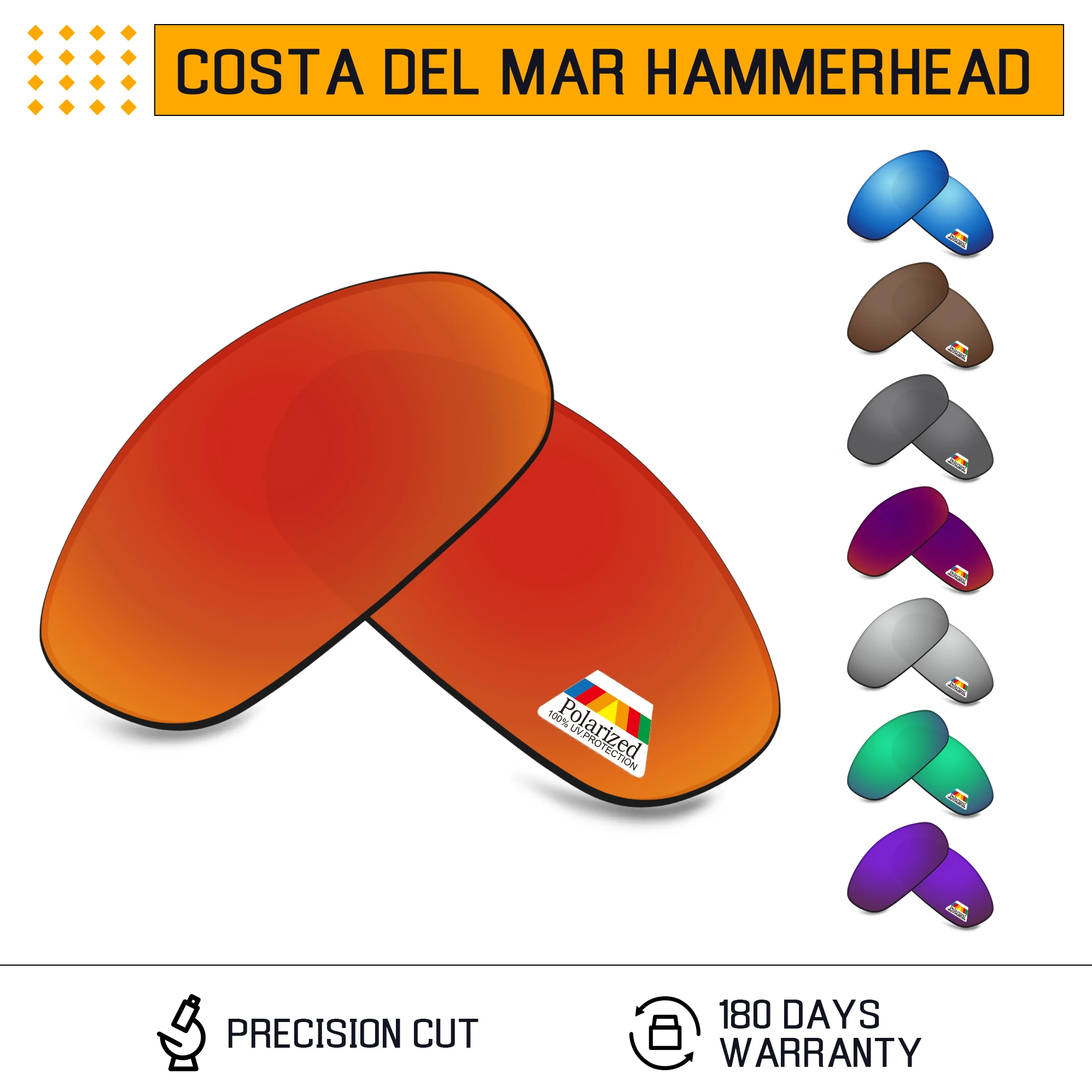 Bwake Polarized Replacement Lenses for-Costa Del Mar Hammerhead Sunglasses Frame - Multiple Options