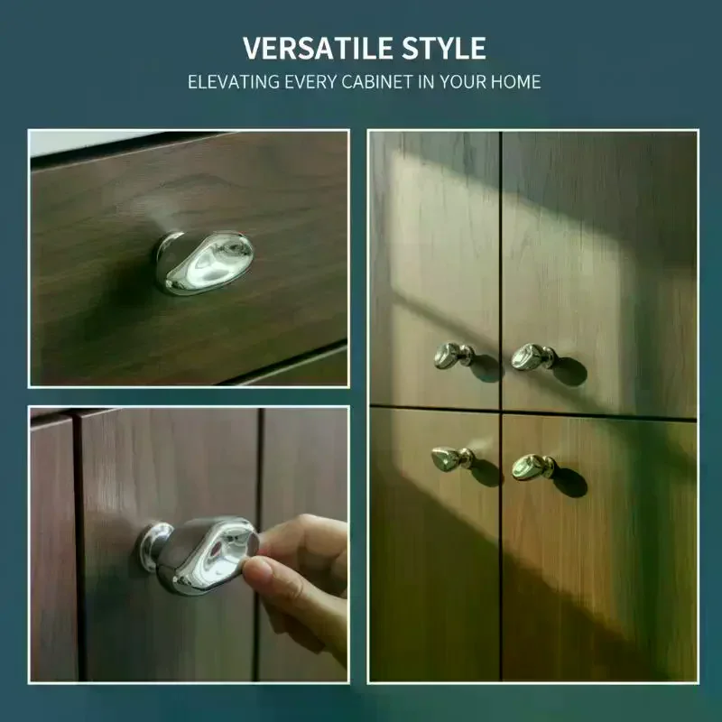 1Pcs Simple Wardrobe Door Drawer Cabinet Bright Silver Handle New Chinese Furniture Single Hole Small Handle