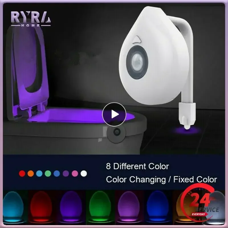 Toilet Night Light PIR Motion Sensor 8 Colours Toilet Bowl Backlight Motion Sensor Night Light WC Sensor Light Bathroom Washroom