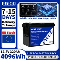 EU Stock 12V PWOD 320AH Lifepo4 Battery 6000 Cycle Lithium Iron Phosphate Battery for Boat/Car/Energy Storage System Grade A