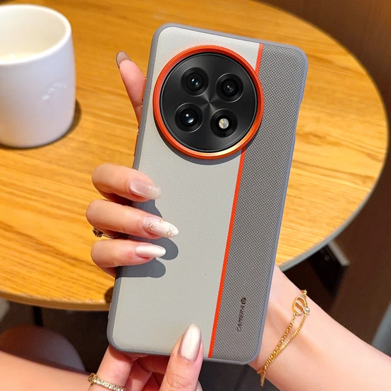 เคสสำหรับ OnePlus 13 รุ่น ELVEV หรูหรา ดีไซน์สีตัดกัน หนัง PU บางเฉียบ ป้องกันแรงกระแทก ฝาหลัง чехол для oneplus 13