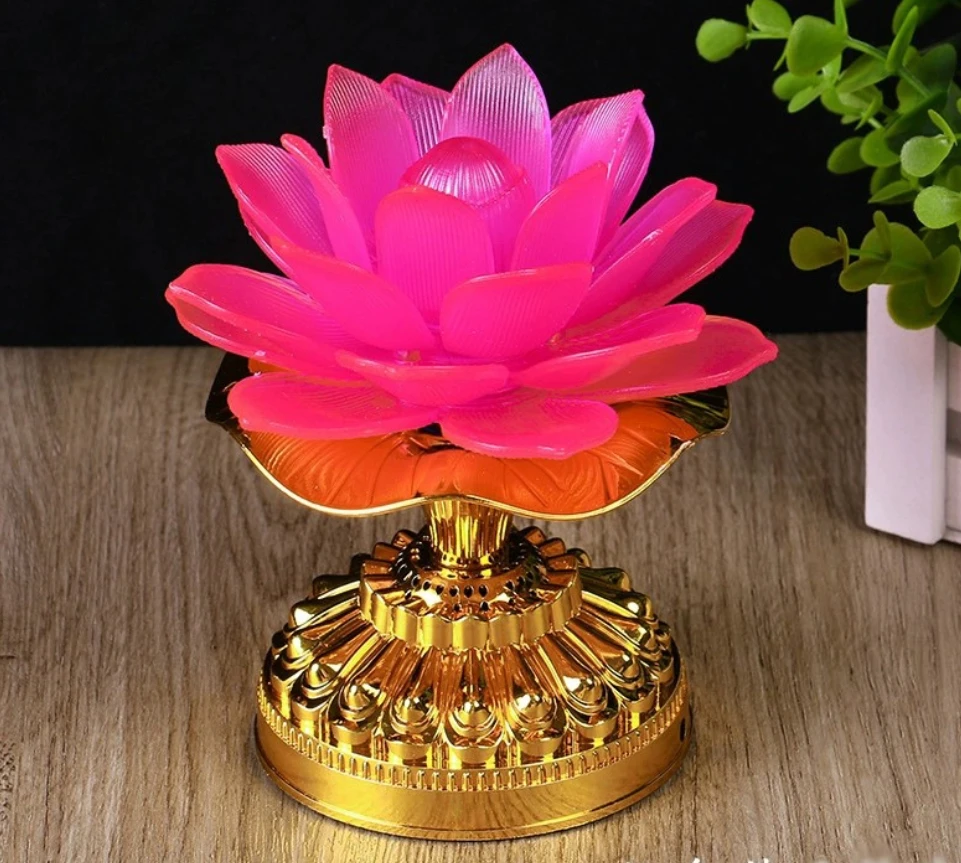 LED Lotus Lights Built-in Song Plug-in Battery Dual Purpose LED Lotus Romantic Wedding Decoration Lights